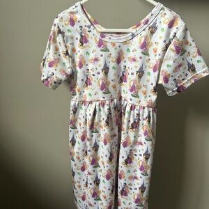 White Dress with Rapunzel Princess Print